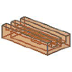 Tile, Modified 1 x 2 Grille (Undetermined Type) - Trans-Neon Orange