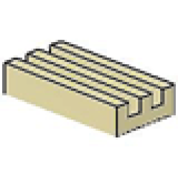 Tile, Modified 1 x 2 Grille (Undetermined Type) - Tan