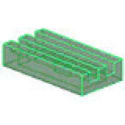 Tile, Modified 1 x 2 Grille (Undetermined Type) - Trans-Green