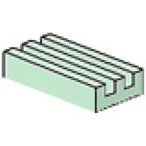 Деталь LEGO 2412 Tile, Modified 1 x 2 Grille (Undetermined Type) - Light Green