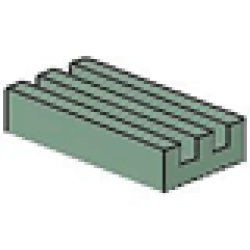 Tile, Modified 1 x 2 Grille (Undetermined Type) - Sand Green