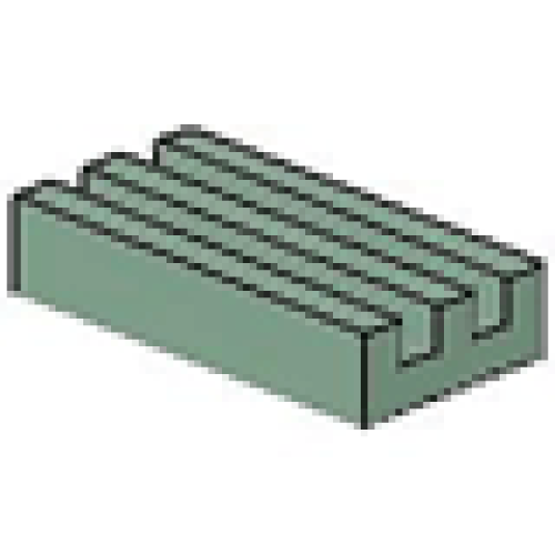 Деталь LEGO 2412 Tile, Modified 1 x 2 Grille (Undetermined Type) - Sand Green