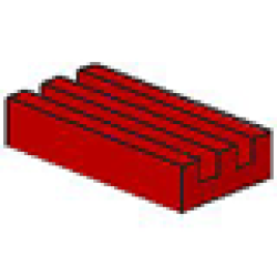 Tile, Modified 1 x 2 Grille (Undetermined Type) - Red