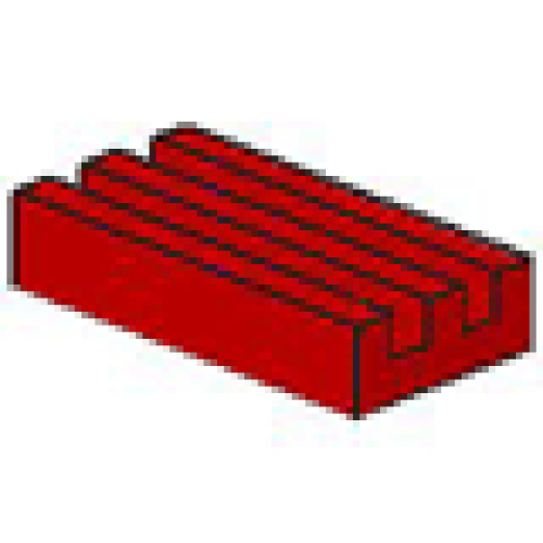 Деталь LEGO 2412 Tile, Modified 1 x 2 Grille (Undetermined Type) - Red