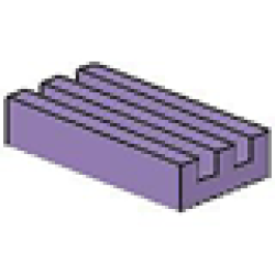 Tile, Modified 1 x 2 Grille (Undetermined Type) - Sand Purple