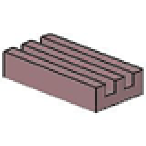 Деталь LEGO 2412 Tile, Modified 1 x 2 Grille (Undetermined Type) - Sand Red