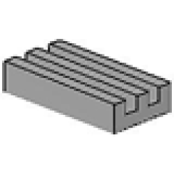 Tile, Modified 1 x 2 Grille (Undetermined Type) - Light Gray