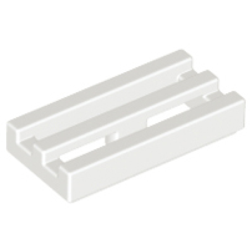 Деталь LEGO 2412b Tile, Modified 1 x 2 Grille with Bottom Groove - White
