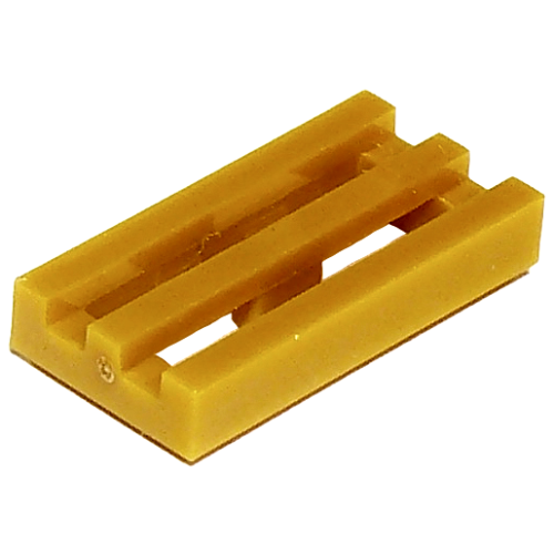Деталь LEGO 2412b Tile, Modified 1 x 2 Grille with Bottom Groove - Pearl Gold