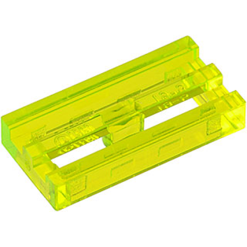 Деталь LEGO 2412b Tile, Modified 1 x 2 Grille with Bottom Groove - Trans-Neon Green