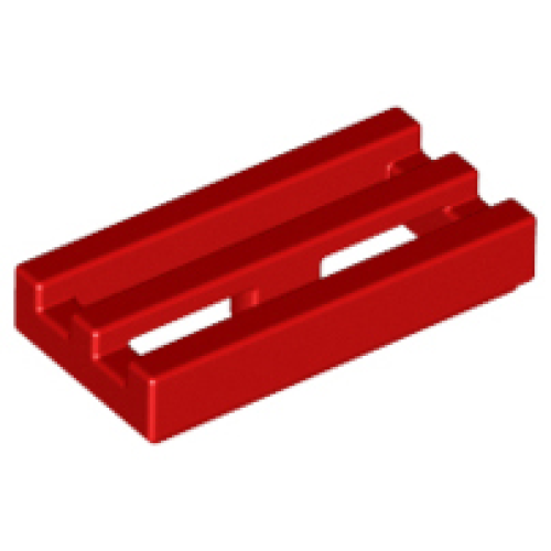 Деталь LEGO 2412b Tile, Modified 1 x 2 Grille with Bottom Groove - Red