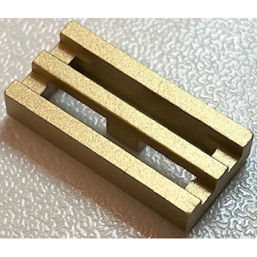 Деталь LEGO 2412b Tile, Modified 1 x 2 Grille with Bottom Groove - Metallic Gold