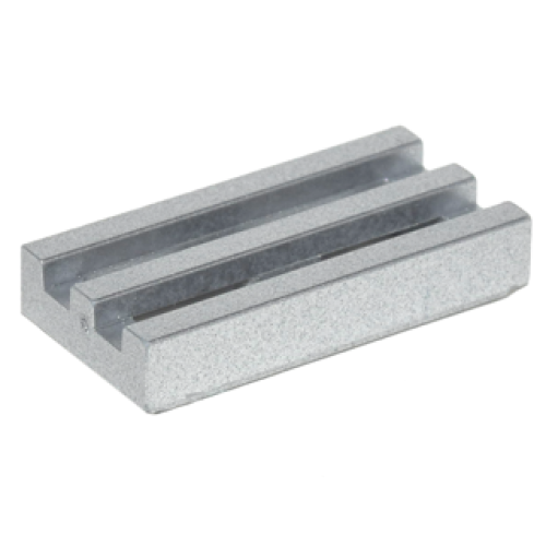 Деталь LEGO 2412b Tile, Modified 1 x 2 Grille with Bottom Groove - Metallic Silver