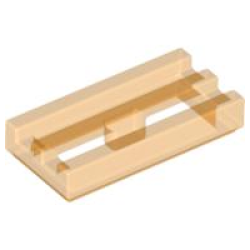 Tile, Modified 1 x 2 Grille with Bottom Groove - Trans-Orange