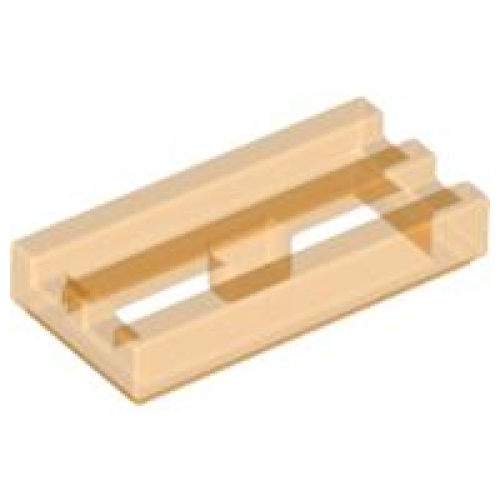 Деталь LEGO 2412b Tile, Modified 1 x 2 Grille with Bottom Groove - Trans-Orange
