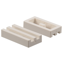 Tile, Modified 1 x 2 Grille without Bottom Groove - White