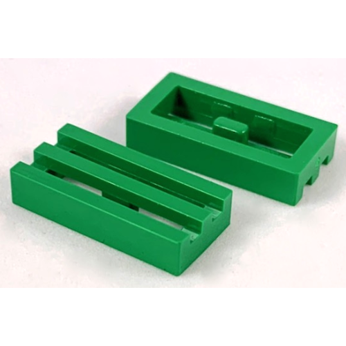 Деталь LEGO 2412a Tile, Modified 1 x 2 Grille without Bottom Groove - Green
