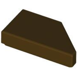 Tile, Modified 1 x 2 Wedge Left - Dark Brown