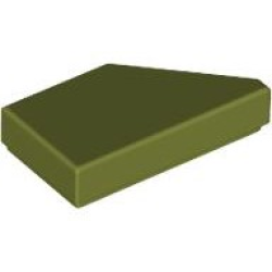 Tile, Modified 1 x 2 Wedge Left - Olive Green