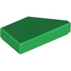 Tile, Modified 1 x 2 Wedge Left - Green