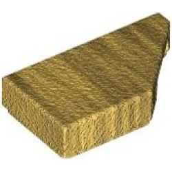 Tile, Modified 1 x 2 Wedge Right - Pearl Gold