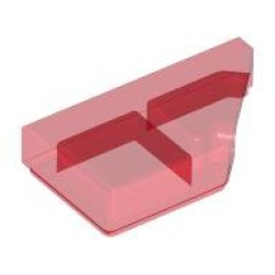 Tile, Modified 1 x 2 Wedge Right - Trans-Red