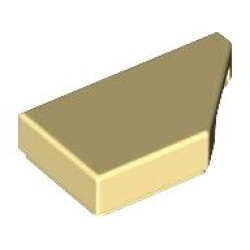 Tile, Modified 1 x 2 Wedge Right - Tan