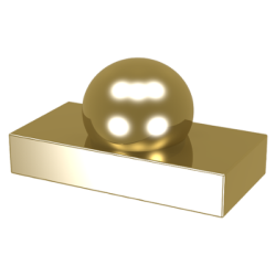 Tile, Modified 1 x 2 with Ball - Chrome Gold