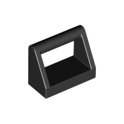 Tile, Modified 1 x 2 with Bar Handle - Black