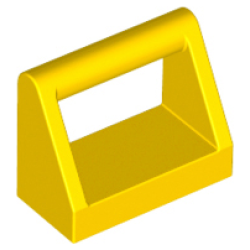 Tile, Modified 1 x 2 with Bar Handle - Yellow