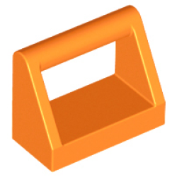 Tile, Modified 1 x 2 with Bar Handle - Orange