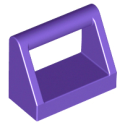 Tile, Modified 1 x 2 with Bar Handle - Dark Purple