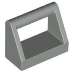 Tile, Modified 1 x 2 with Bar Handle - Light Gray