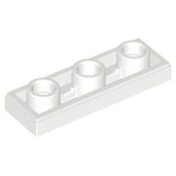 Tile, Modified 1 x 3 Inverted with Hole - White