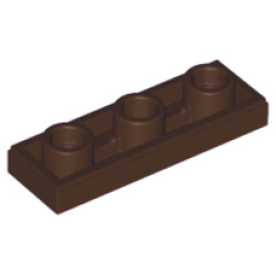 Tile, Modified 1 x 3 Inverted with Hole - Dark Brown