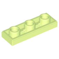 Tile, Modified 1 x 3 Inverted with Hole - Yellowish Green