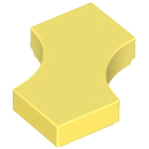Деталь LEGO 3396 Tile, Modified 2 x 2 with 2 1 x 1 Curved Cutouts (Double Arrow) - Bright Light Yellow