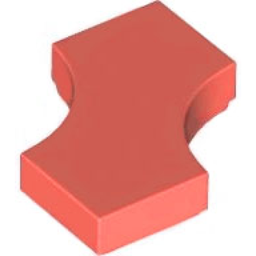 Деталь LEGO 3396 Tile, Modified 2 x 2 with 2 1 x 1 Curved Cutouts (Double Arrow) - Coral
