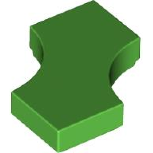 Деталь LEGO 3396 Tile, Modified 2 x 2 with 2 1 x 1 Curved Cutouts (Double Arrow) - Bright Green