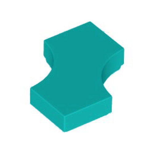 Деталь LEGO 3396 Tile, Modified 2 x 2 with 2 1 x 1 Curved Cutouts (Double Arrow) - Dark Turquoise