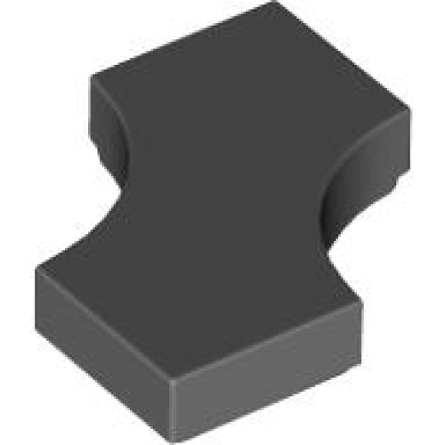 Деталь LEGO 3396 Tile, Modified 2 x 2 with 2 1 x 1 Curved Cutouts (Double Arrow) - Dark Bluish Gray