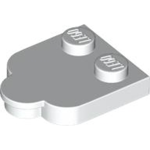 Деталь LEGO 5518 Tile, Modified 2 x 2 with Studs on Edge, Rounded Corners and 1 x 1 Half Circle Extension - White