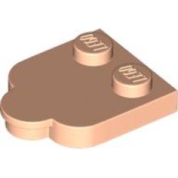 Tile, Modified 2 x 2 with Studs on Edge, Rounded Corners and 1 x 1 Half Circle Extension - Light Nougat Tile, Modified 2 x 2 with Studs on Edge, Rounded Corners and 1 x 1 Half Circle Extension - Light Nougat