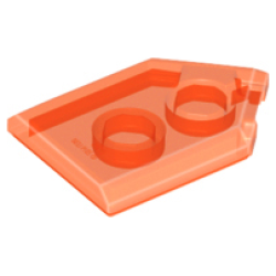 Tile, Modified 2 x 3 Pentagonal - Trans-Neon Orange Tile, Modified 2 x 3 Pentagonal - Trans-Neon Orange