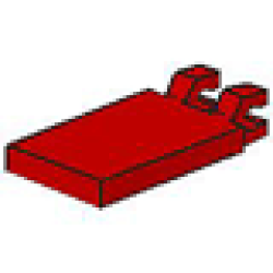 Tile, Modified 2 x 3 with 2 Clips (Undetermined Type) - Red Tile, Modified 2 x 3 with 2 Clips (Undetermined Type) - Red
