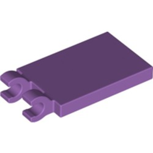 Деталь LEGO 30350b Tile, Modified 2 x 3 with 2 Open O Clips - Medium Lavender