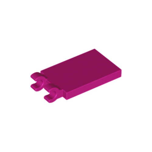 Деталь LEGO 30350b Tile, Modified 2 x 3 with 2 Open O Clips - Magenta