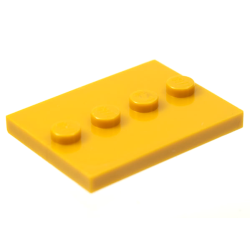 Tile, Modified 3 x 4 with 4 Studs in Center - Pearl Gold Tile, Modified 3 x 4 with 4 Studs in Center - Pearl Gold