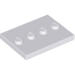 Tile, Modified 3 x 4 with 4 Studs in Center - Light Bluish Gray Tile, Modified 3 x 4 with 4 Studs in Center - Light Bluish Gray