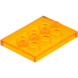 Tile, Modified 3 x 4 with 4 Studs in Center - Trans-Orange Tile, Modified 3 x 4 with 4 Studs in Center - Trans-Orange